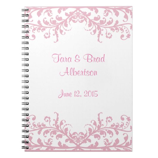 Livre d'or de mariage, fleurissement rose (Devant)