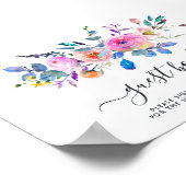 Livre d'or de mariage floral aquarelle rose chaud (Coin)