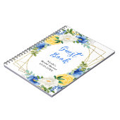 Livre d'or de mariage floral bleu et jaune (Côté gauche)