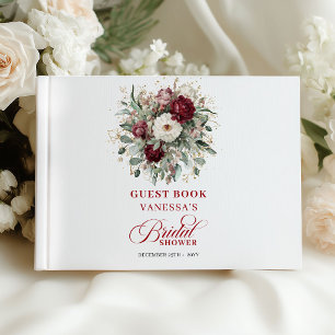 Livre d'or de mariage floral burgundy délicat pour