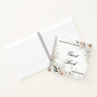 Livre d'or de mariage floral élégant