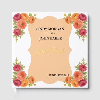 Livre d'or de mariage floral - Renoncule