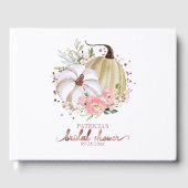 Livre d'or de mariage floral rose citrouille autom (Recto)