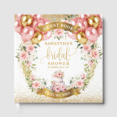 Livre d'or de mariage floral rose élégant pour inv (Recto)