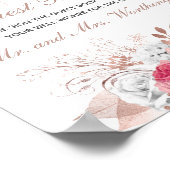 Livre d'or de mariage floral Rose Gold et Blanc (Coin)