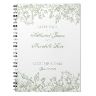 Livre d'or de mariage floral vintage chinoiserie s