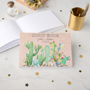 Livre d'or de mariage Glam Cactus personnalisé