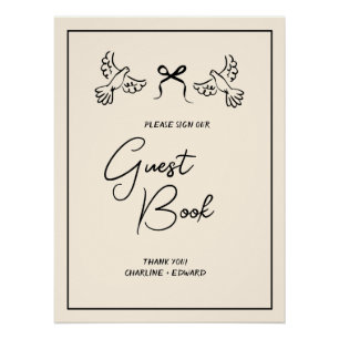 Livre d'or de mariage Minimal Olive et Blush