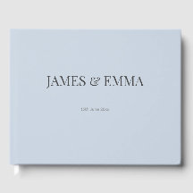 Livre d'or de mariage minimaliste | Bleu gris