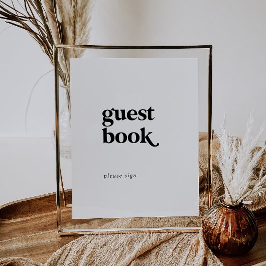 Livre d'or de mariage moderne à typographie noire