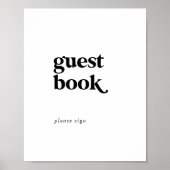 Livre d'or de mariage moderne à typographie noire (Devant)