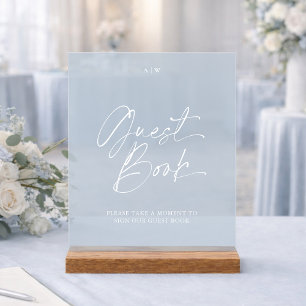 Livre d'or de mariage moderne Signe Bleu Poussié