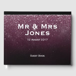 Livre d'or de mariage Mr & Mrs Burgundy Sparkle