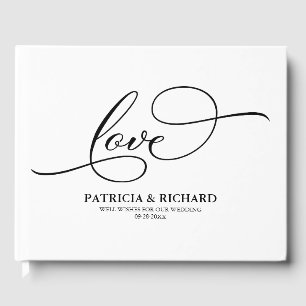 Livre d'or de mariage noir écriture élégante