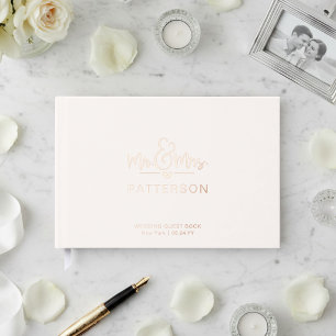 Livre d'or de mariage personnalisé avec nom en vér