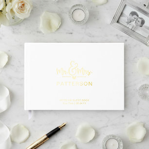 Livre d'or de mariage personnalisé avec nom M. et