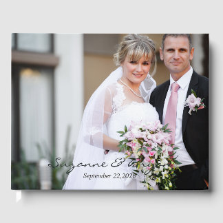 Livre d'or de mariage photo à monogramme simple mo