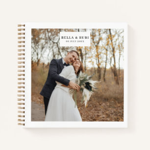 Livre d'or de mariage photo minimaliste élégant bl
