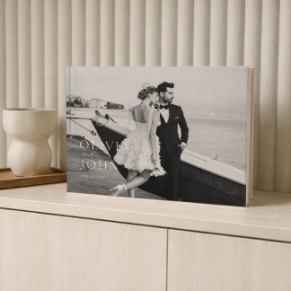 Livre d'or de mariage photo noir et blanc moderne