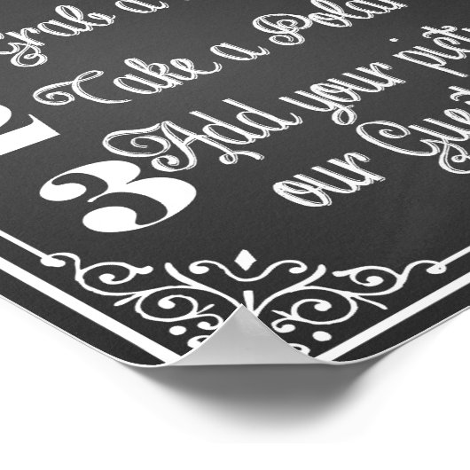 Livre d'or de mariage photo panneau tableau noir c (Coin)