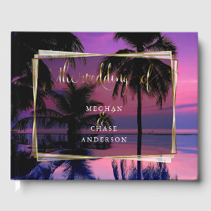 Livre d'or de mariage Plage nocturne tropicale e