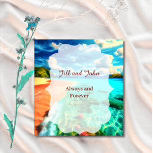 Livre d'or de mariage plage personnalisé