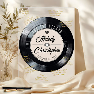 Livre d'or de mariage Rétro Disque Vinyle Autograp
