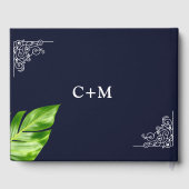 Livre d'Or de Mariage Rétro Feuilles Tropicales Ph (Verso)