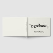 Livre d'or de mariage rétro groovy blanc cassé (Complet)