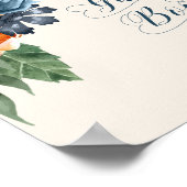 Livre d'or de mariage Roses Bleu/Pêche ID584 (Coin)