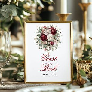 Livre d'or de mariage Rouge Profond Burgundy