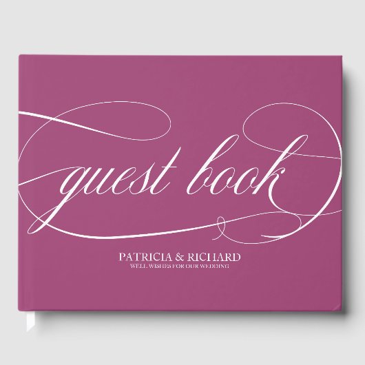 Livre d'or de mariage Simple Chic Cassis (Recto)