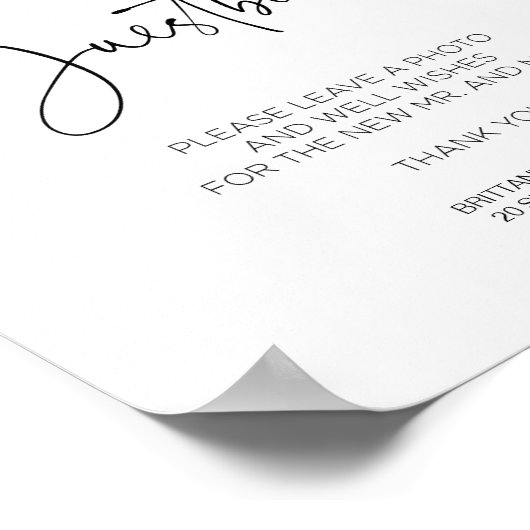 Livre d'or de mariage simple moderne avec photo (Coin)