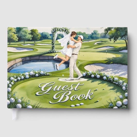 Livre d'or de mariage sur le thème du golf (Recto)