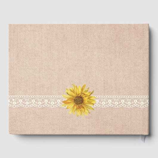 Livre d'or de mariage Tournesols en Dentelle Rusti (Verso)
