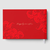 Livre d'or de mariage traditionnel chinois (ROUGE) (Verso)