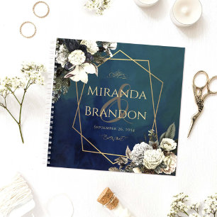Livre d'or de mariage vert émeraude floral