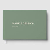 Livre d'or de mariage vert minimal moderne (Recto)