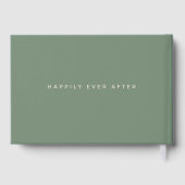 Livre d'or de mariage vert minimal moderne (Verso)