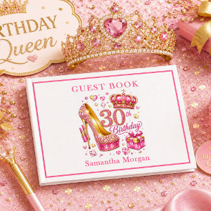 Livre d'or de naissance 30 ans à paillettes dorées