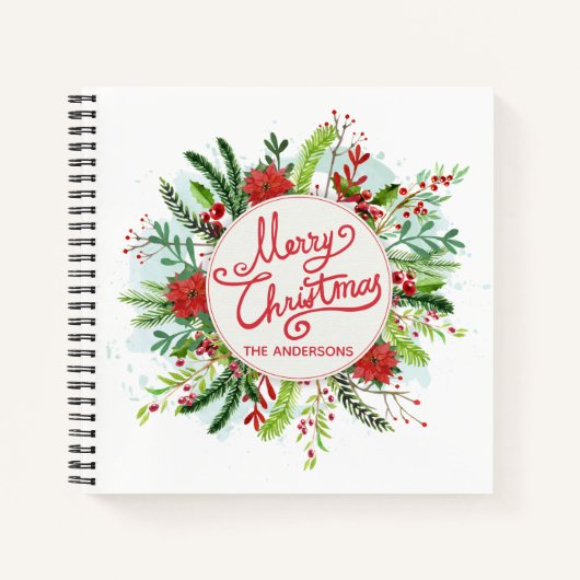 Livre d'or de Noël de fleurs personnalisées (Devant)