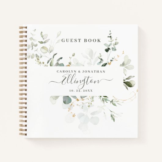 Livre d'or de photo de script moderne d'eucalyptus (Devant)