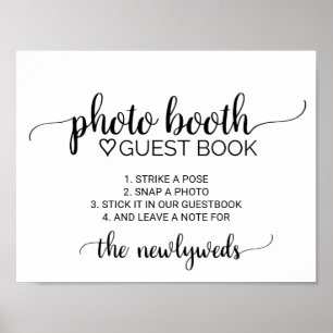Livre d'or de photobooth à calligraphie noire simp