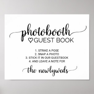Livre d'or de photobooth de calligraphie noire sim