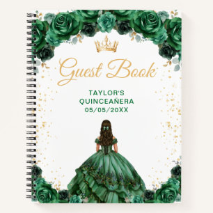 Livre d'or de Quinceañera de la princesse vert fon