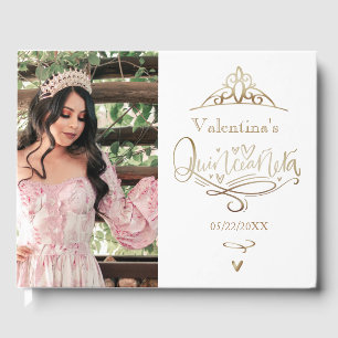 Livre d'or de Quinceañera en or avec photo personn