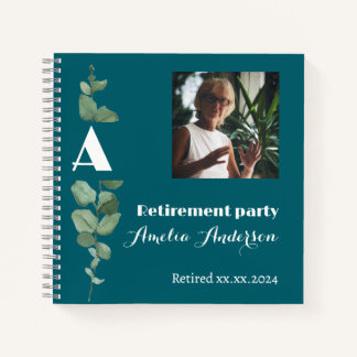 Livre d'or de retraite photo eucalyptus minimalist