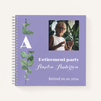Livre d'or de retraite photo eucalyptus minimalist