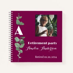 Livre d'or de retraite photo eucalyptus minimalist