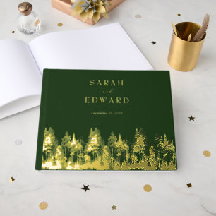Livre d'or de Rustic Forest Mariage Gold Foil